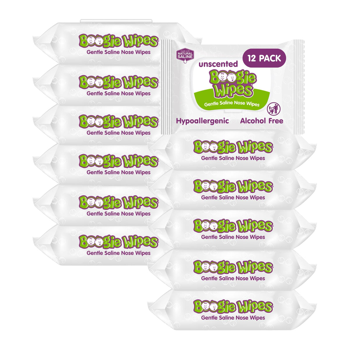 Boogie Wipes Gentle Saline Nose Wipes - 180 Count