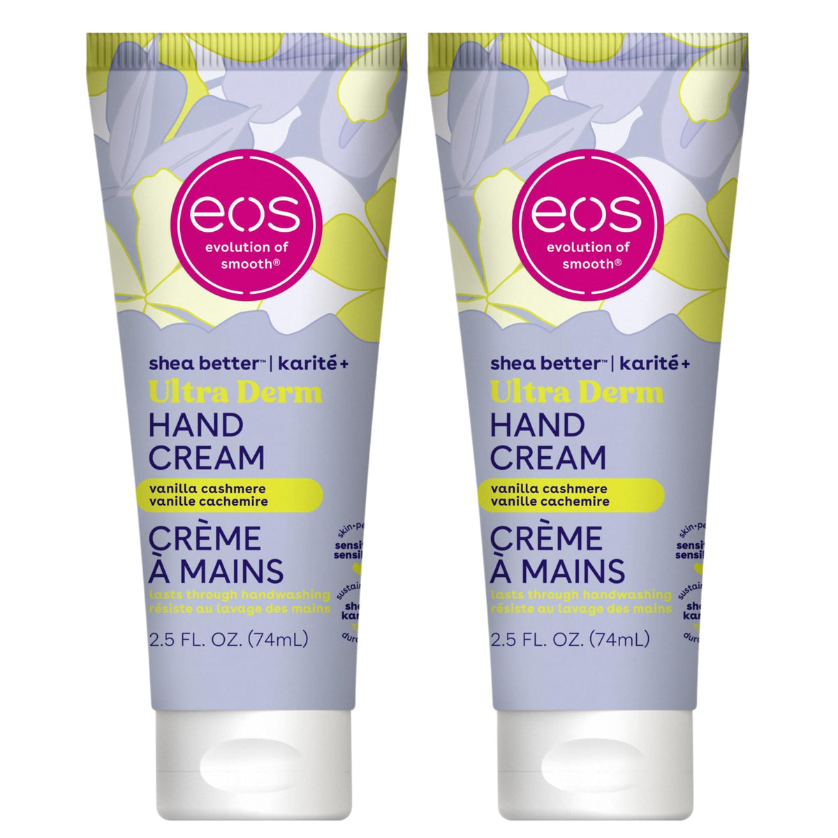 eos Shea Better Hand Cream - Vanilla Cashmere, Instant Hydration, 2.5 oz