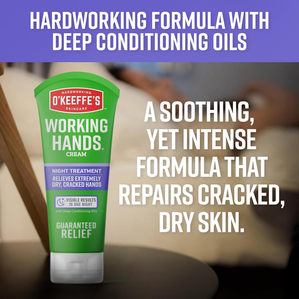 O'Keeffe's Working Hands Night Treatment Hand Cream, 7 oz Tube