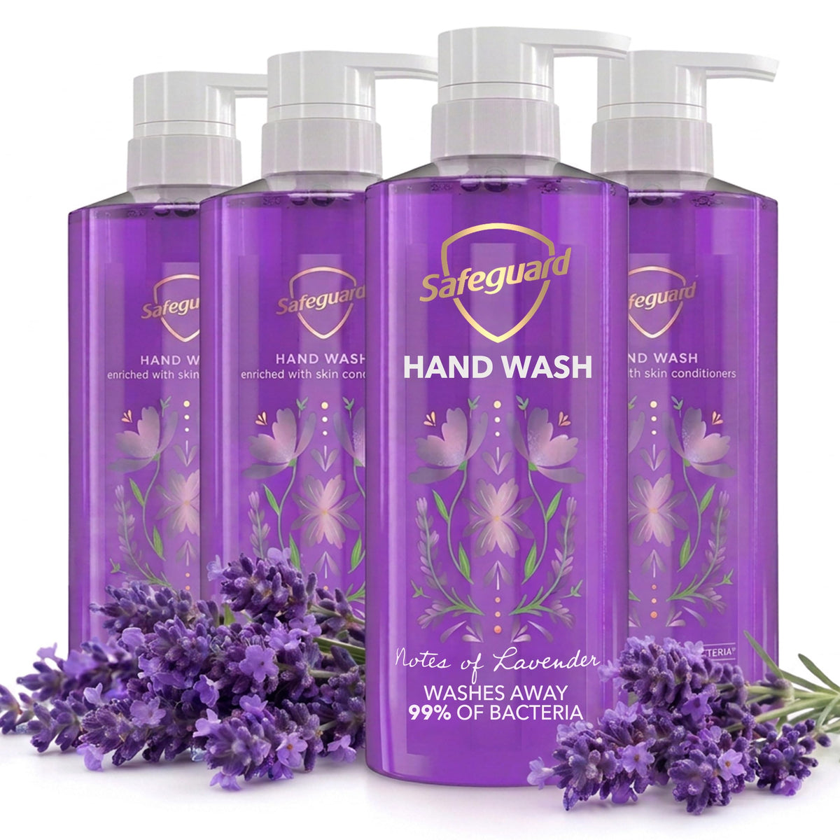 Safeguard Liquid Hand Soap, Micellar Deep Cleansing, Washes Away 99% Bacteria, Made with Natural Moisturizers, Enriched with Skin Conditioners, PH Balanced, Ocean Breeze Scent 15.5 oz (Pack of 4)