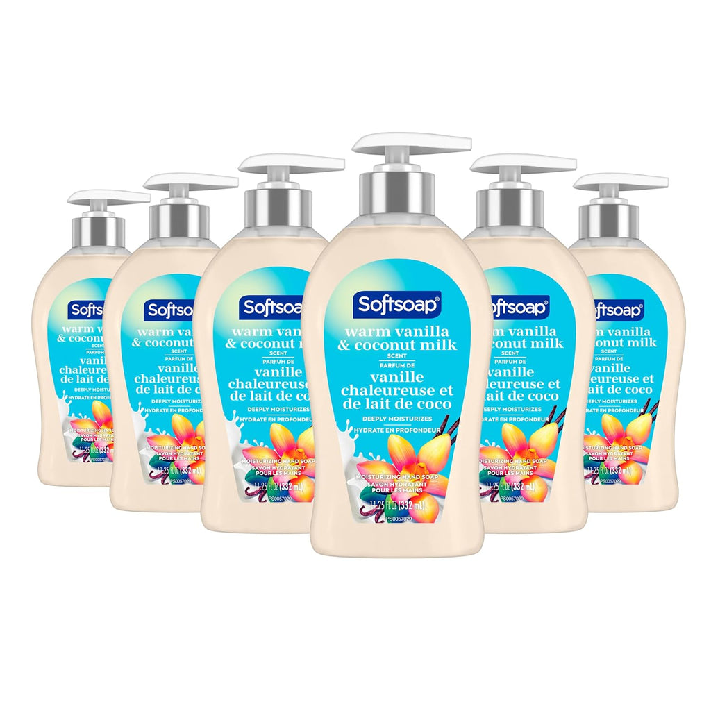 Softsoap Hand Soap, Warm Vanilla and Coconut Milk, 11.25 fl oz (6 Pack)