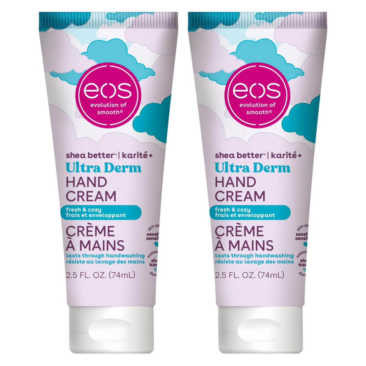 eos Shea Better Hand Cream - Vanilla Cashmere, Instant Hydration, 2.5 oz