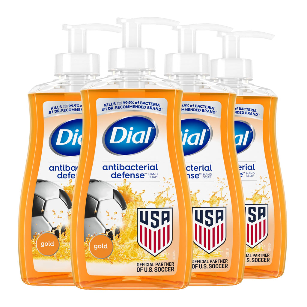 Dial Antibacterial Defense Liquid Hand Soap + Aloe, Spring Water Scent, 11 Fl Oz (Pack of 4), Dermatologist-Tested Hand Wash, Gentle Formula