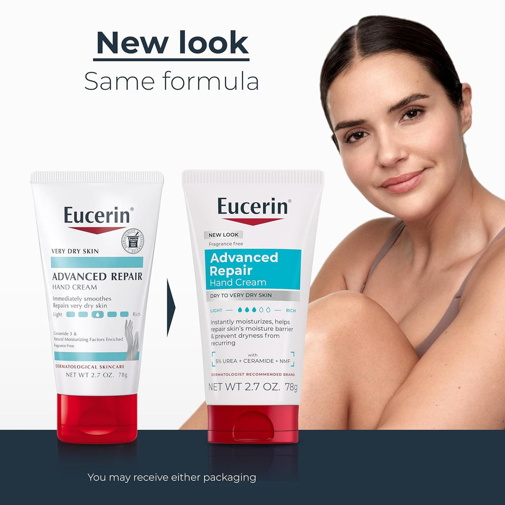 Eucerin Advanced Repair Hand Cream, Urea Enriched, Multipack, 3 x 2.7 OZ