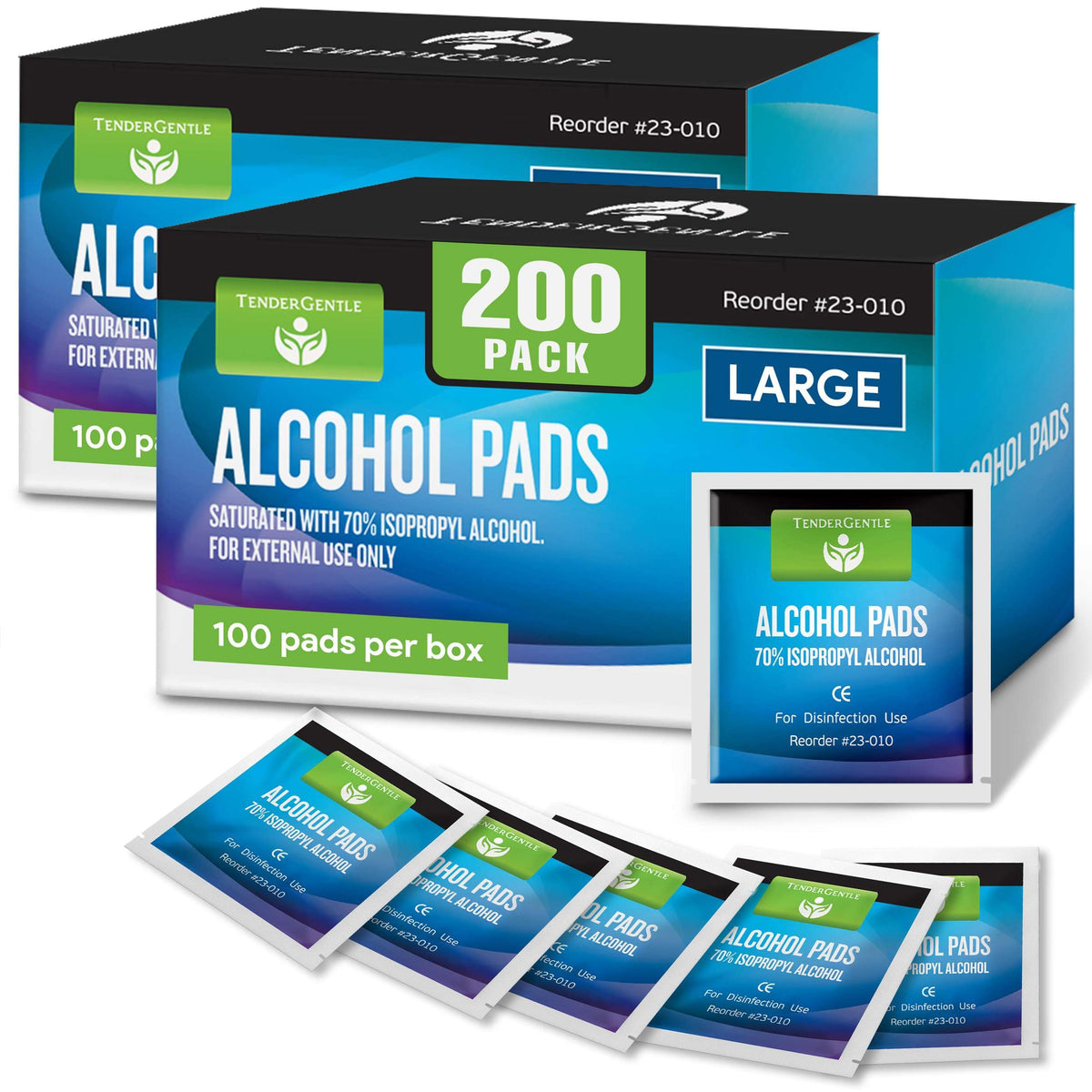 Alcohol Wipes for Injections - 100 Sterile Alcohol Prep Pads, Large Swabs