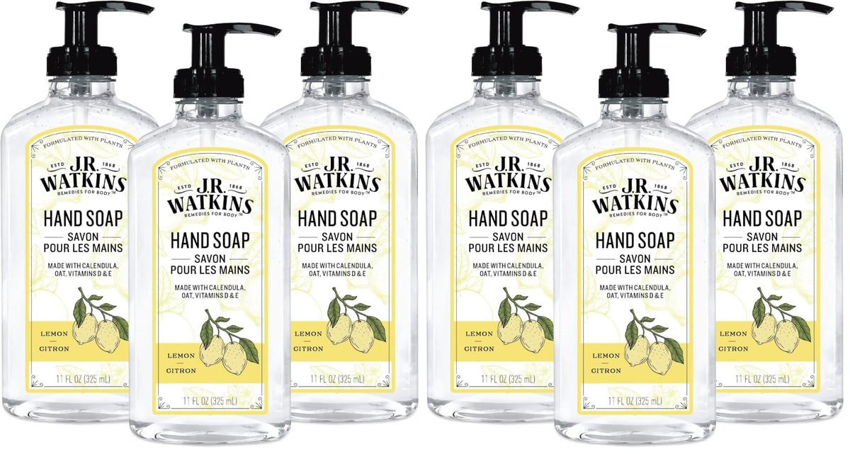 J.R. Watkins Gel Hand Soap Dispenser 3 Pack, Grapefruit, 11 fl oz