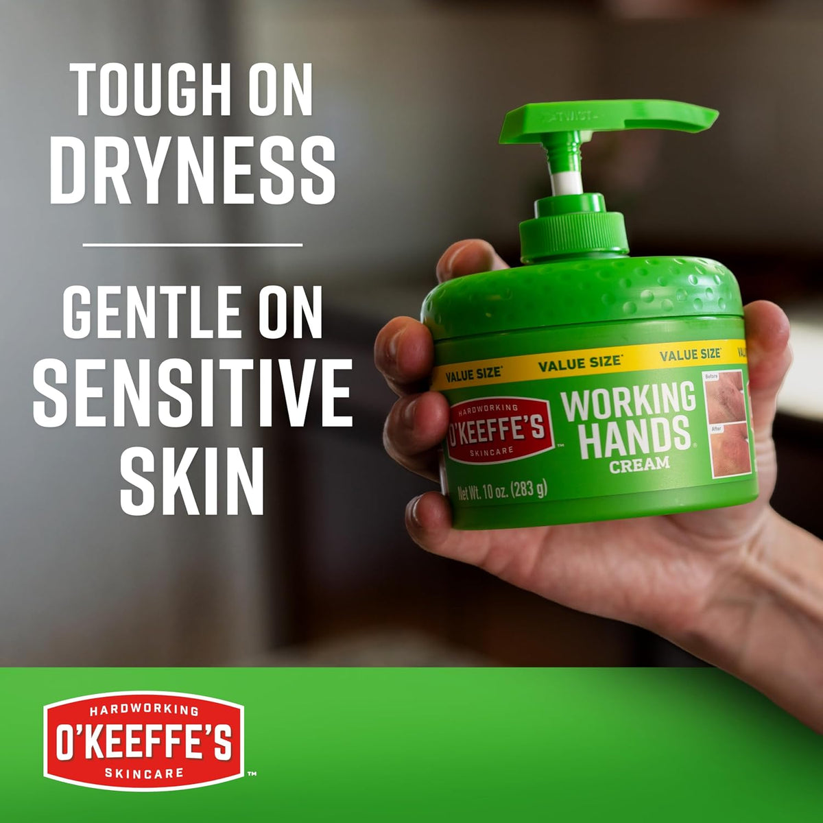 OKeeffes Working Hands Cream, Pumpable Jar, 10oz, Extreme Dryness