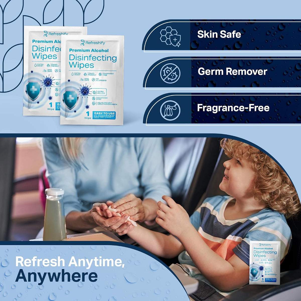 Large Alcohol Wipes (320 Count) 75% Unscented Alcohol Hand Sanitizing Wipes