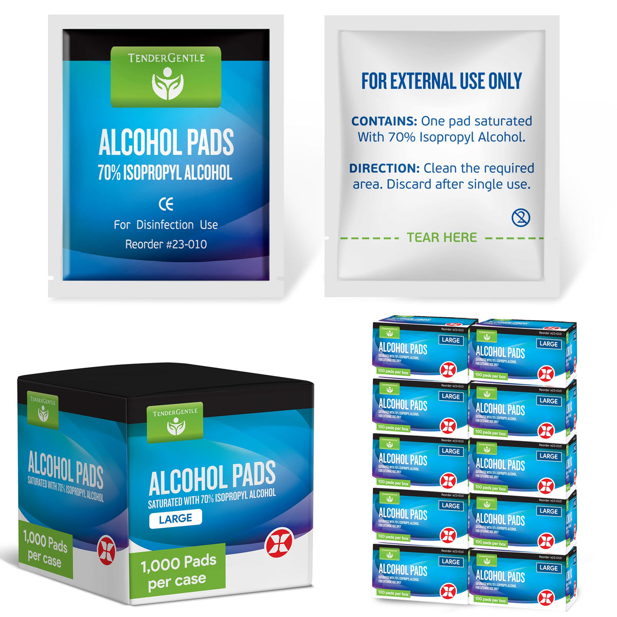 Alcohol Wipes for Injections - 100 Sterile Alcohol Prep Pads, Large Swabs