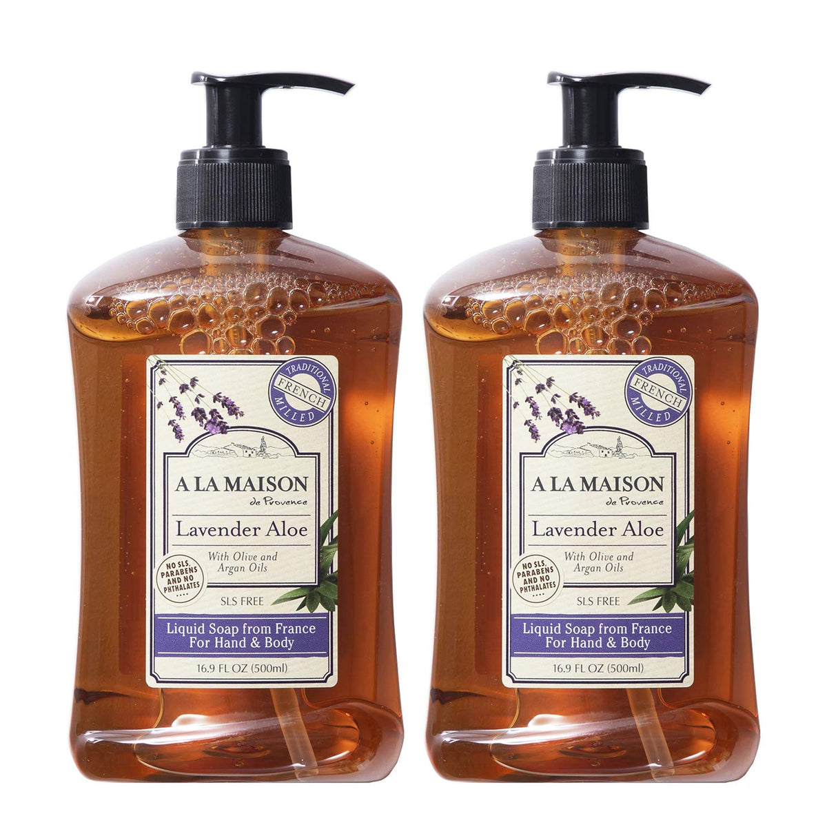 A LA MAISON French Liquid Hand Soap, Citrus Blossom - Natural Hand Wash Made with Essential Oils - Biodegradable, Plant-Based, Vegan, Cruelty-Free, Alcohol & Paraben Free (16.9 oz, 2 Pack)