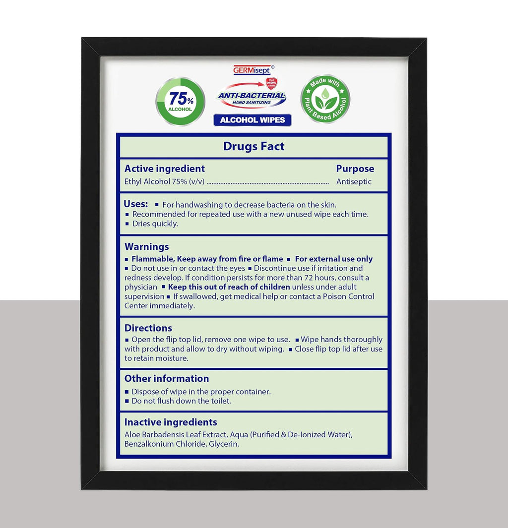 Germisept 75% Alcohol Advanced Hand Sanitizing Wipes | 50 Count per Pack x Pack of 3 = 150 Wipes
