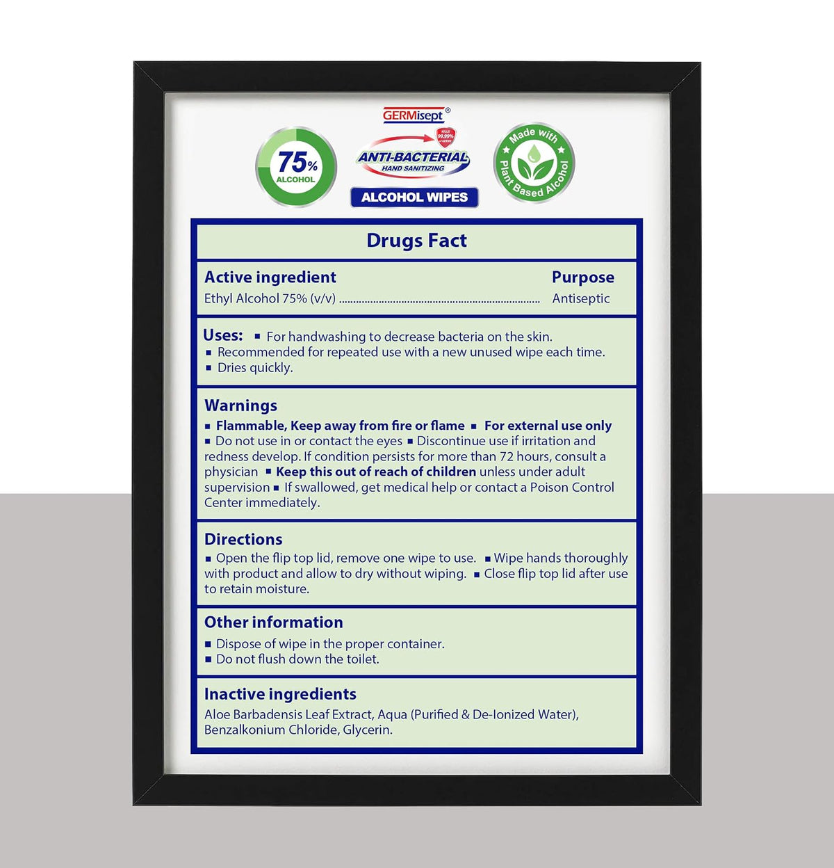 Germisept 75% Alcohol Advanced Hand Sanitizing Wipes | 50 Count per Pack x Pack of 3 = 150 Wipes