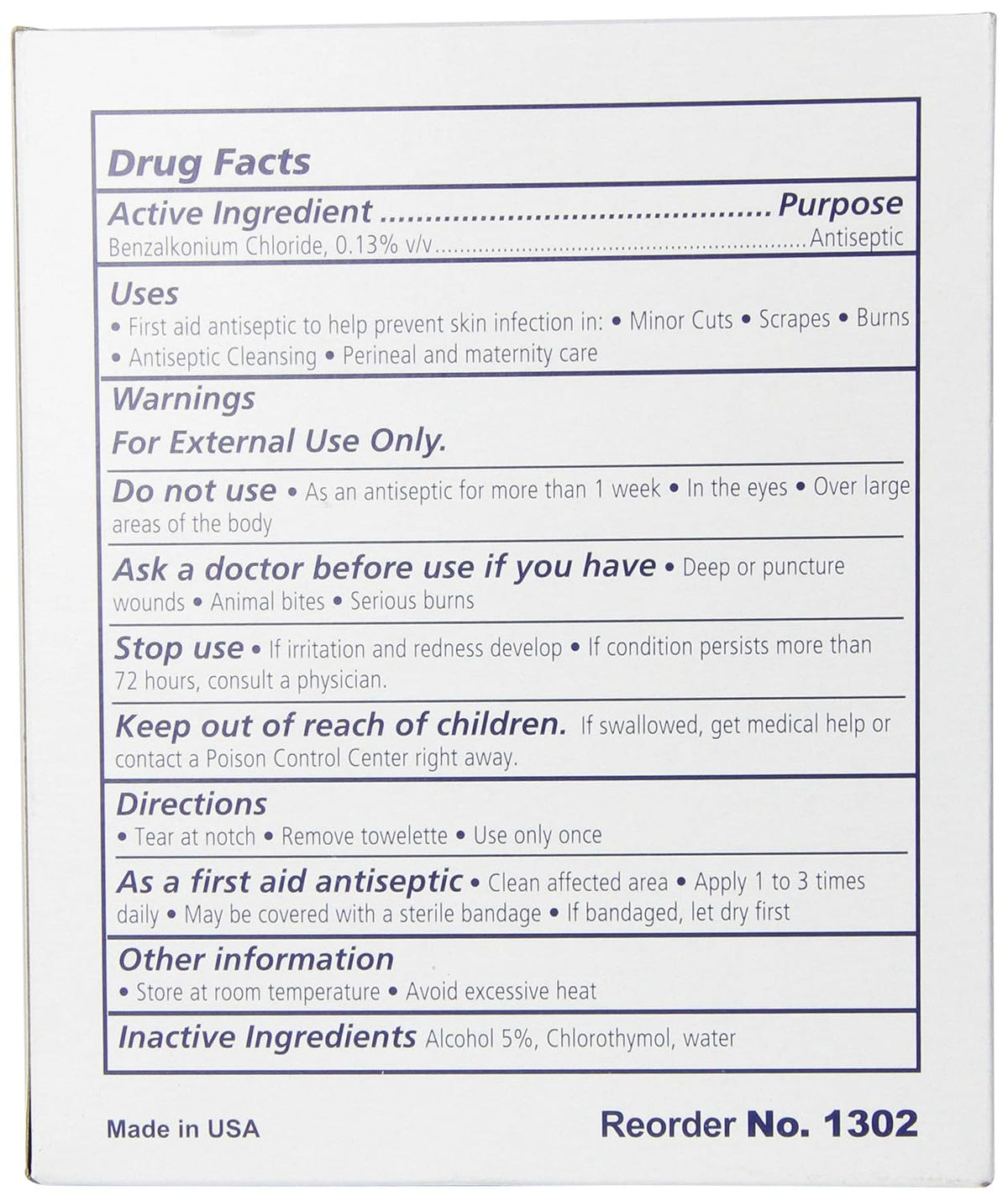 Dynarex 5 x 7" Obstetrical Towelettes - Benzalkonium Chloride Wipes with 5% Alcohol - Pre-Moistened, Scented & Individually Wrapped Sanitizing Wipes - 1 Box of 100 Wipes