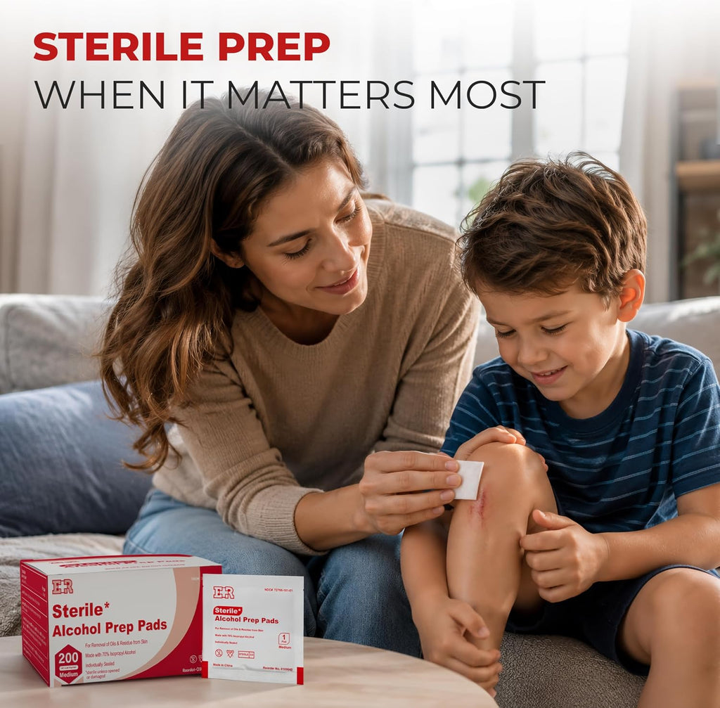 Ever Ready First Aid Alcohol Prep Pads, Medium 2-Ply Alcohol Wipes, individually wrapped Swabs, Saturated With 70% Isopropyl Alcohol - 400 Count