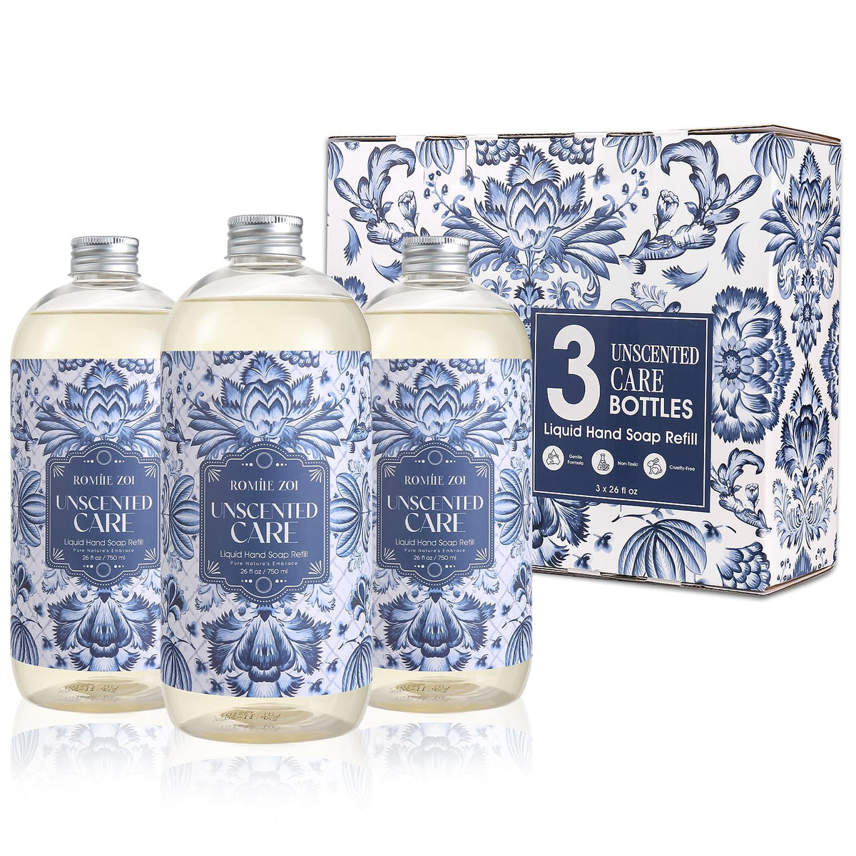 ROMIIE ZOI Liquid Hand Soap Refill, Eucalyptus Mint, 26 Fl Oz, 3-Pack