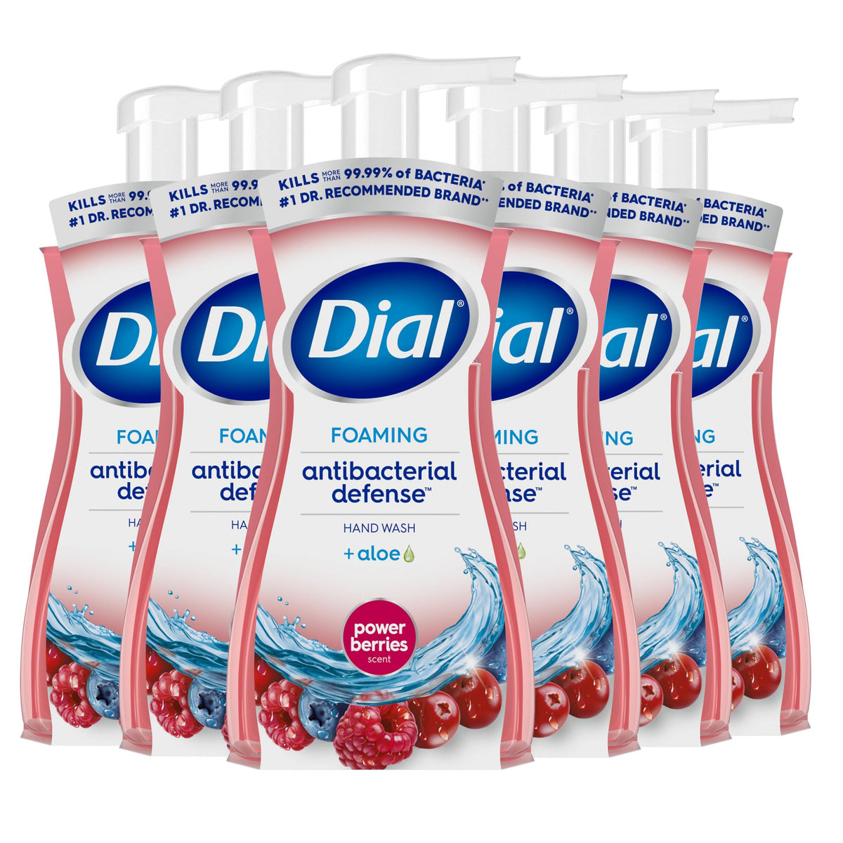 Dial Antibacterial Foaming Hand Soap, Spring Water Scent, 7.5 Fl Oz, 6-Pack