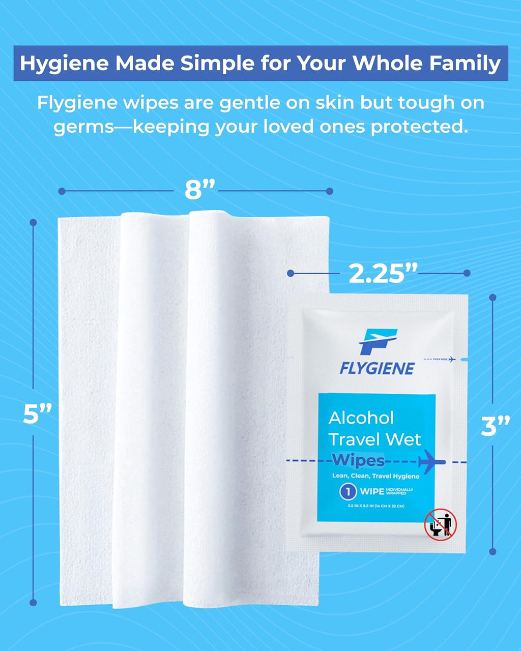 Individually Wrapped Alcohol Wipes, Travel Essentials (10 Count)