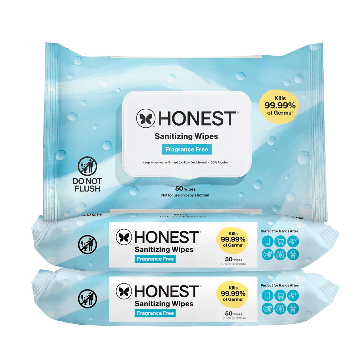 The Honest Company Sanitizing Wipes, Fragrance-Free, Antibacterial, 100ct