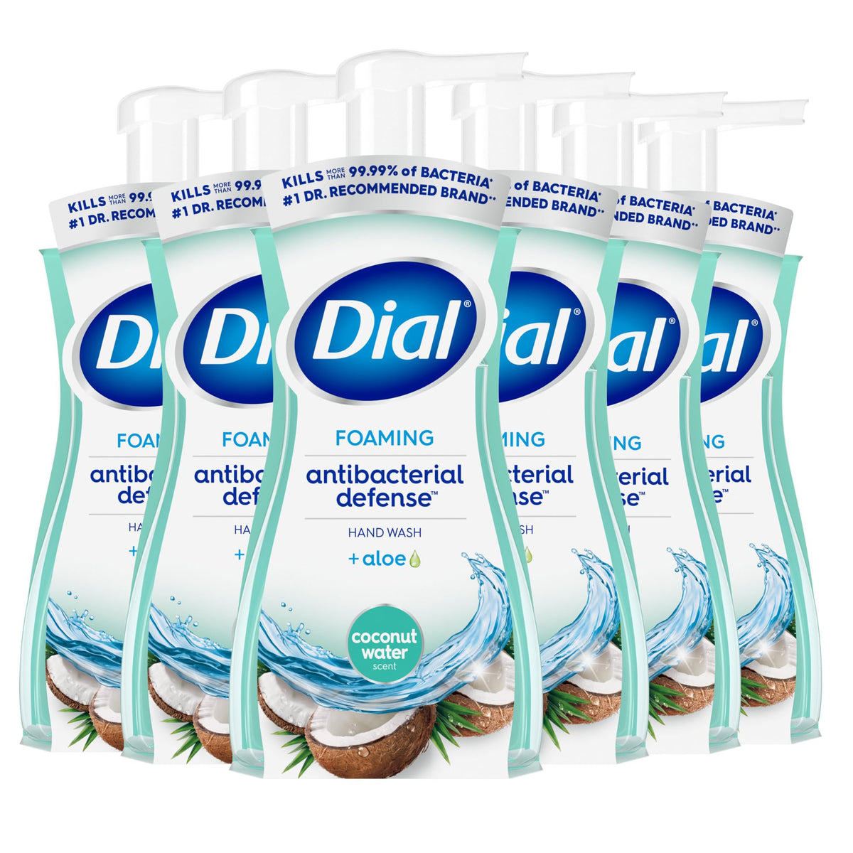 Dial Antibacterial Foaming Hand Soap, Spring Water Scent, 7.5 Fl Oz, 6-Pack