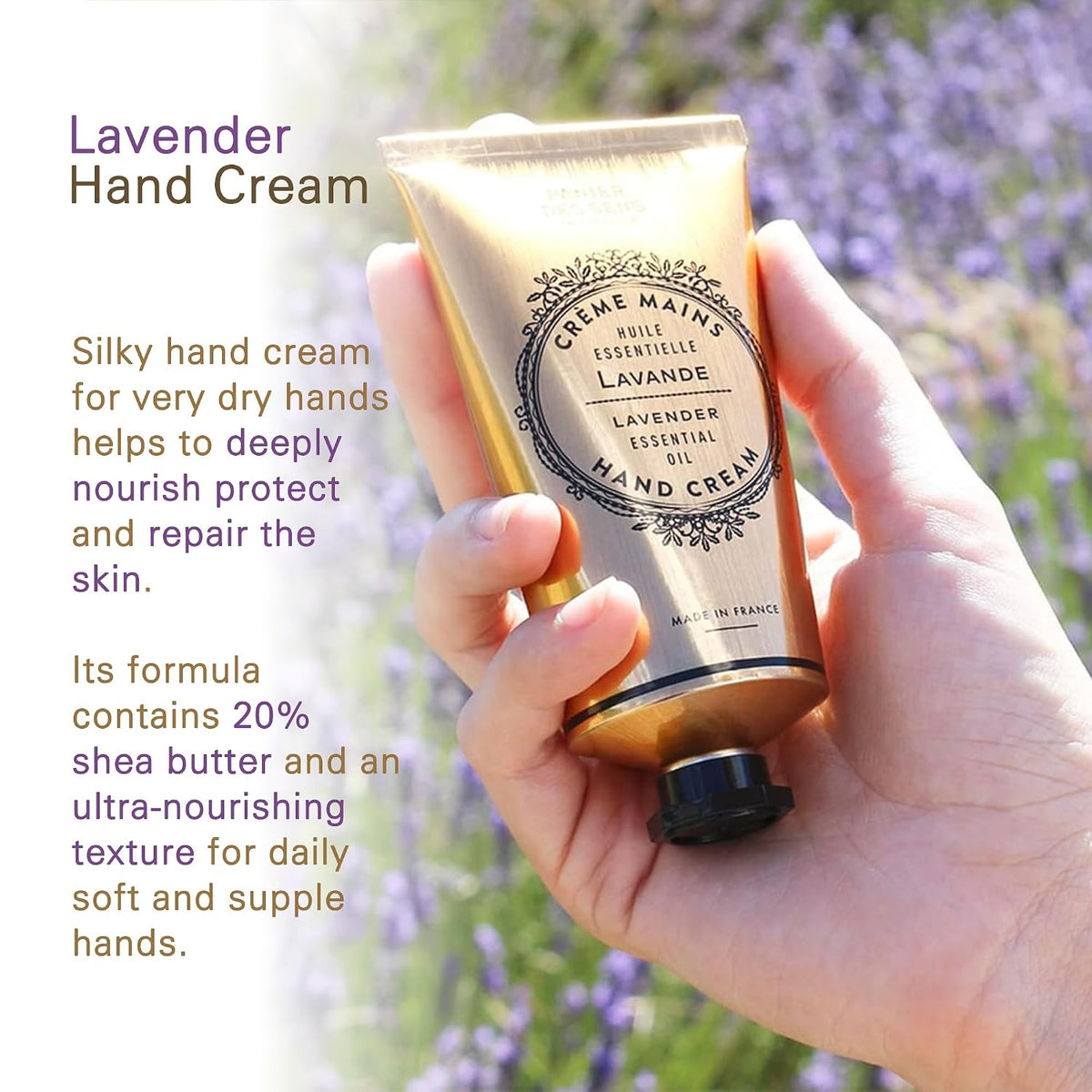 Panier des Sens Lavender Hand Cream for Dry Skin, 2.5 fl oz