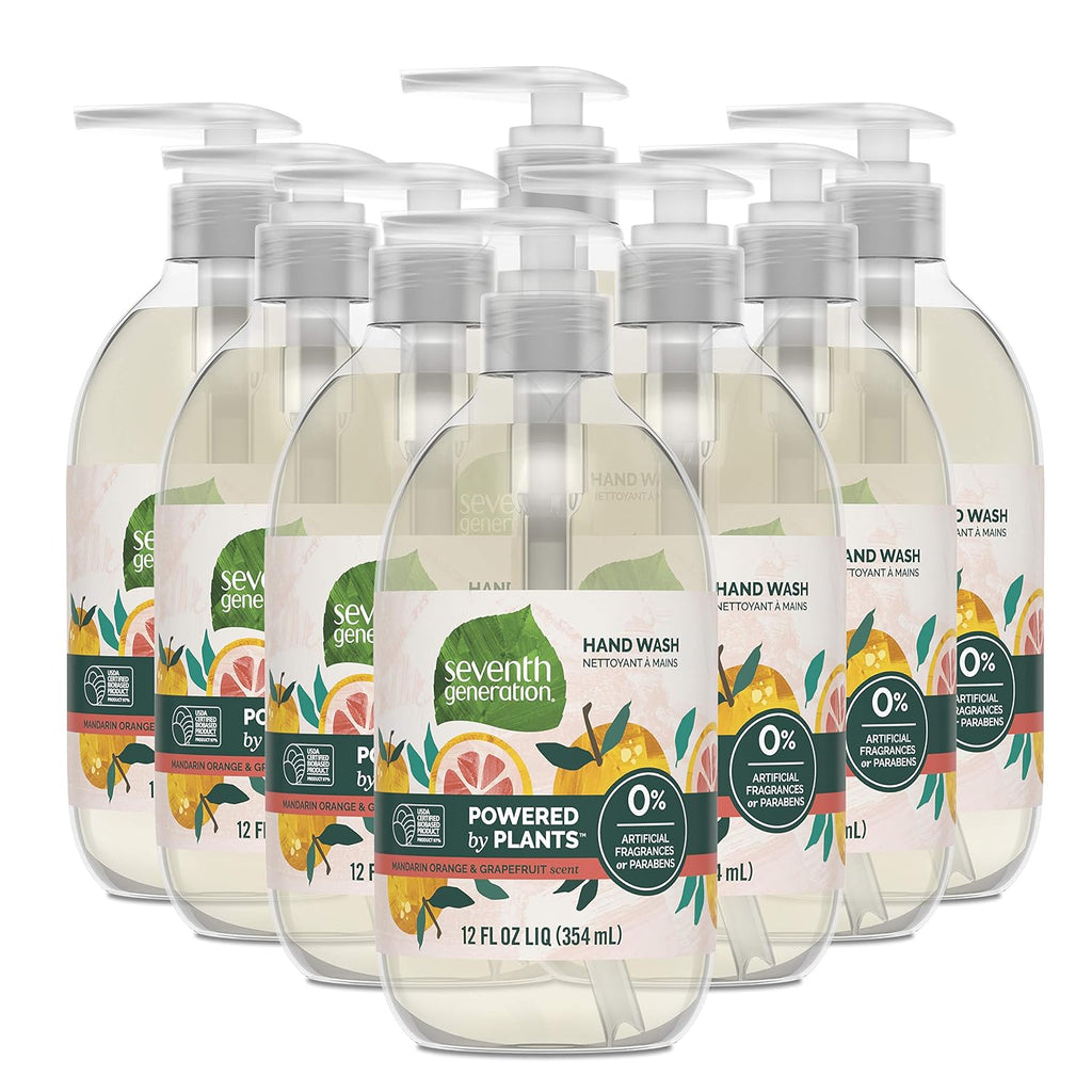 Seventh Generation Hand Soap, Mandarin Orange & Grapefruit, 12 oz, 8 Pack