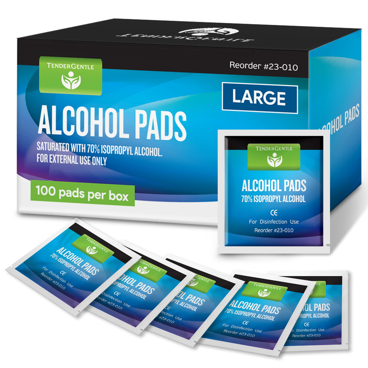 Alcohol Wipes for Injections - 100 Sterile Alcohol Prep Pads, Large Swabs