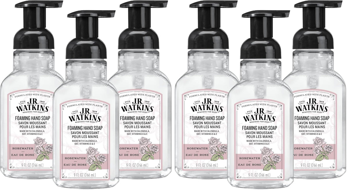 J.R. Watkins Moisturizing Foam Hand Soap Dispenser 3 Pack, Lemon, 9 fl oz