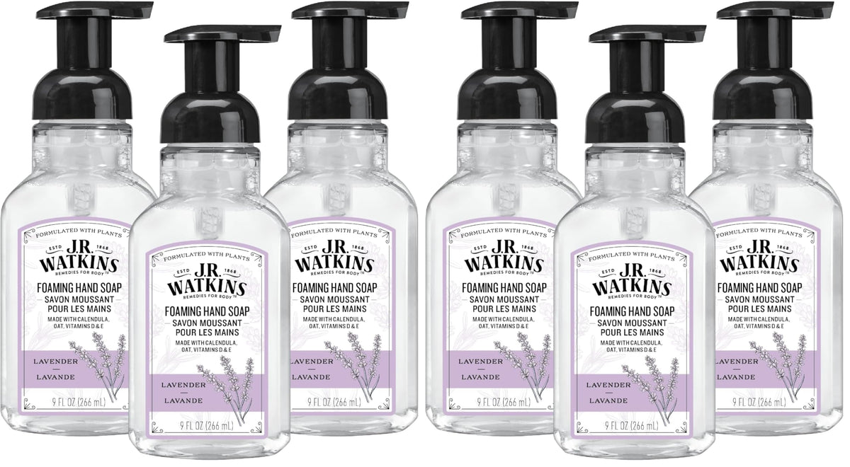 J.R. Watkins Moisturizing Foam Hand Soap Dispenser 3 Pack, Lemon, 9 fl oz