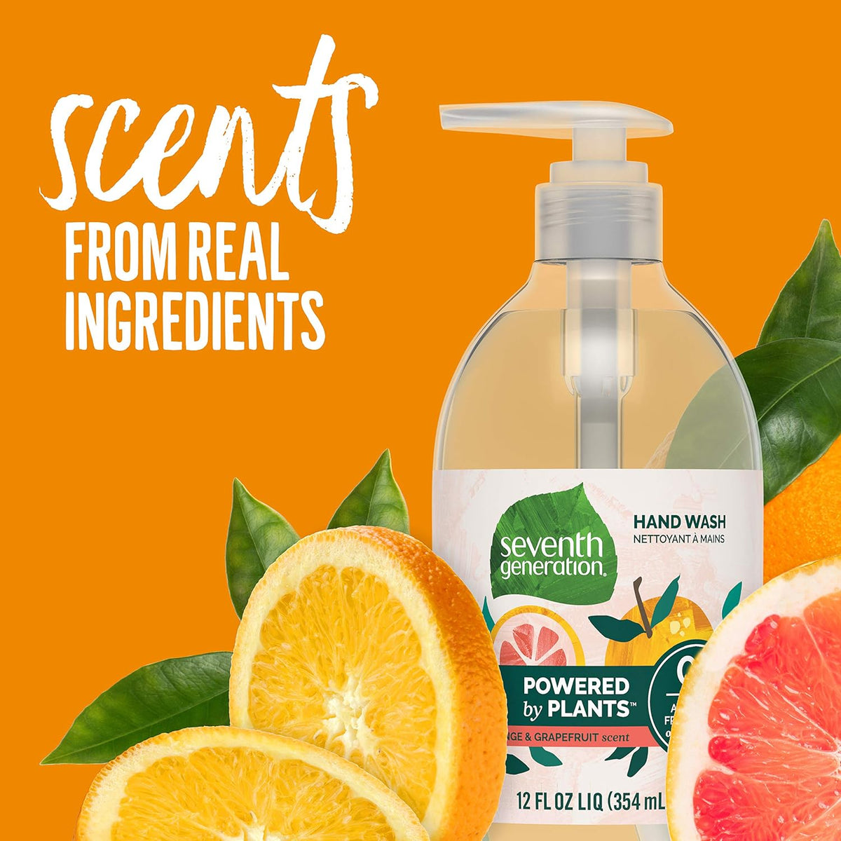 Seventh Generation Hand Soap, Mandarin Orange & Grapefruit, 12 oz, 8 Pack