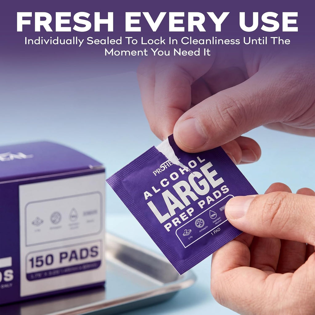 Alcohol Prep Pads - 150 70% Isopropyl Alcohol Wipes Individually Wrapped