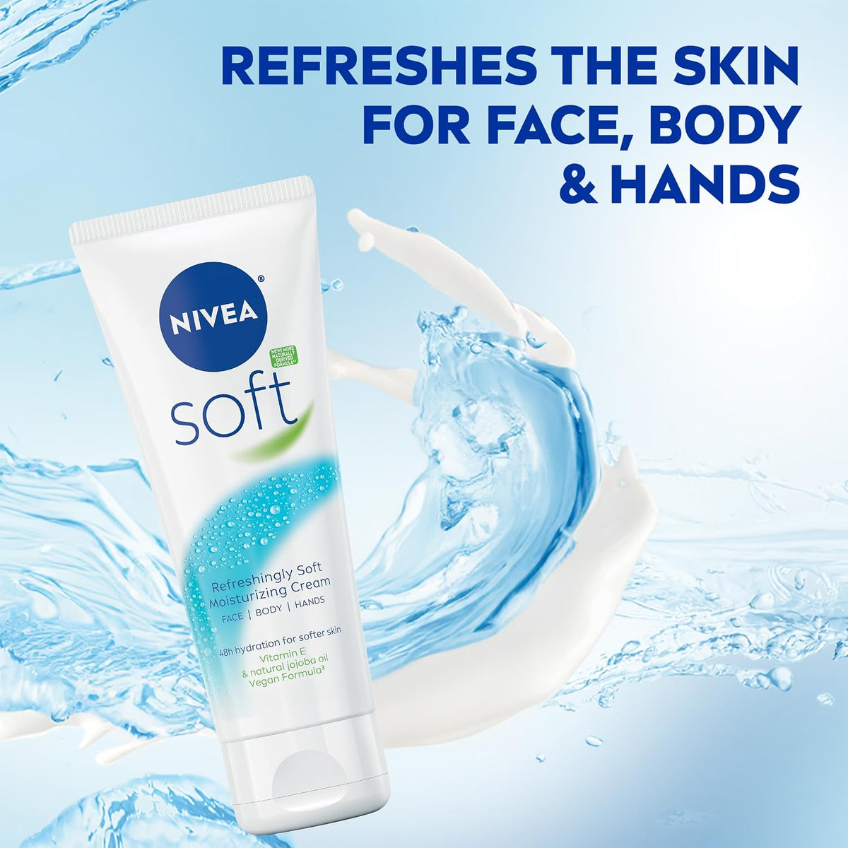 NIVEA Soft Refreshingly Soft Moisturizing Cream, Multipack, 3 x 2.6 OZ