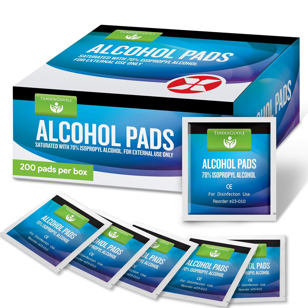 Alcohol Prep Pads - 200 Sterile Alcohol Wipes Individually Wrapped - Saturated with 70% Isopropyl - For Home, First Aid Kits, and Medical Use