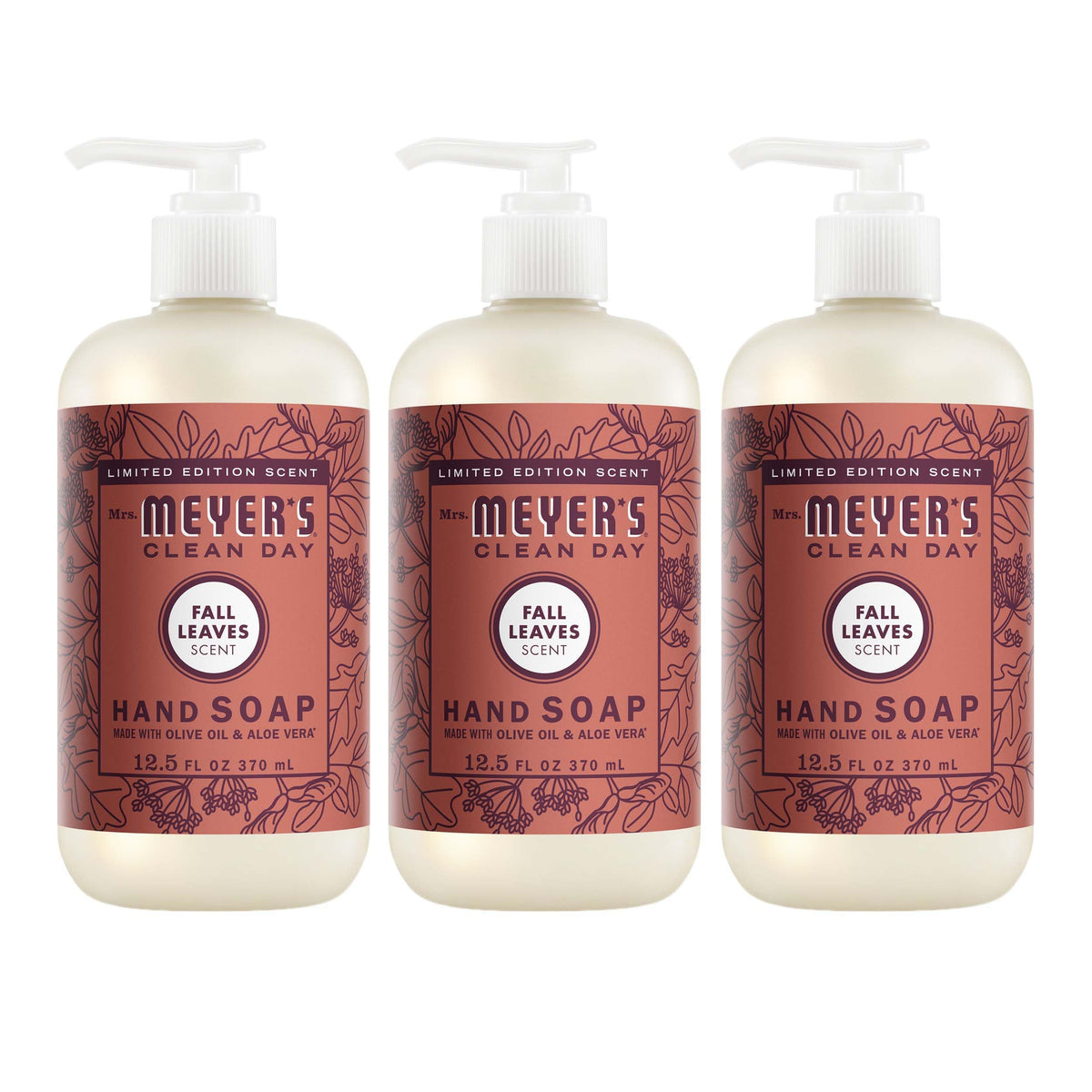 MRS. MEYER'S CLEAN DAY Hand Soap, Fall Leaves Scent, 12.5 Fl Oz Bottle