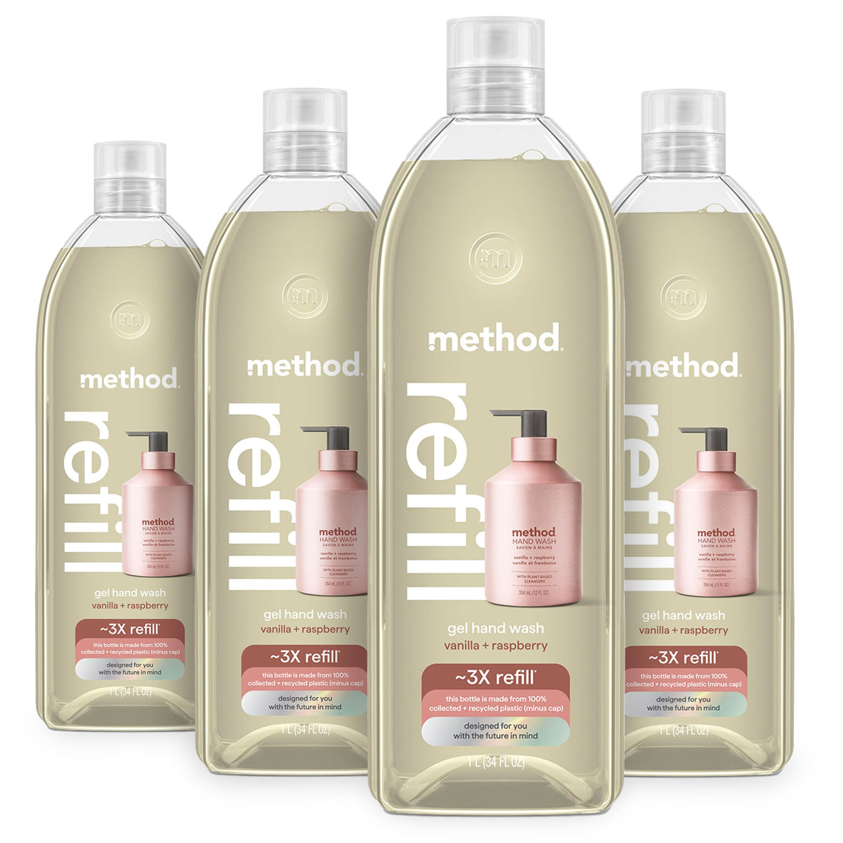 method Gel Hand Soap, Vetiver + Amber, 12 fl oz, 3 Pack