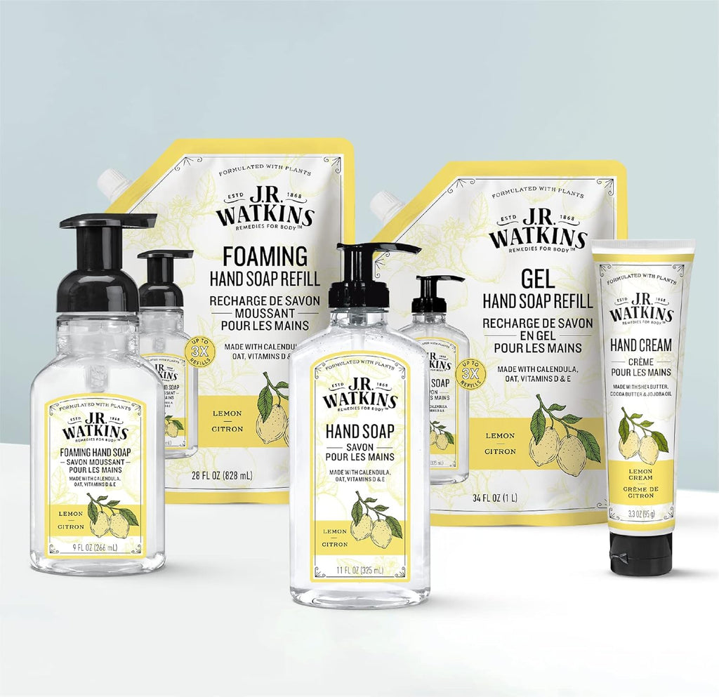 J.R. Watkins Moisturizing Foam Hand Soap Dispenser 3 Pack, Lemon, 9 fl oz