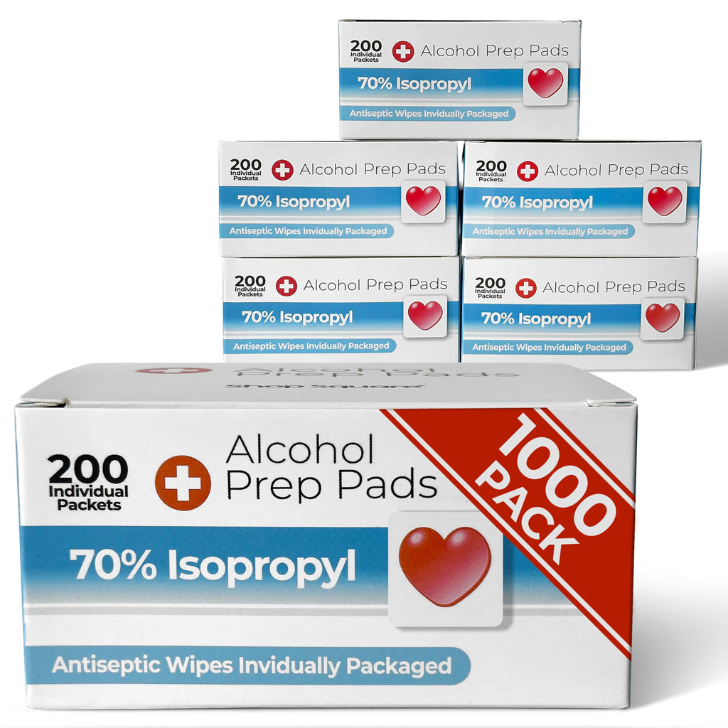 Alcohol Prep Pads - 70% Isopropyl Alcohol Wipes, 2000 Pack Individually Wrapped Alcohol Pads Bulk - Great for Home, Medical and First Aid Kits