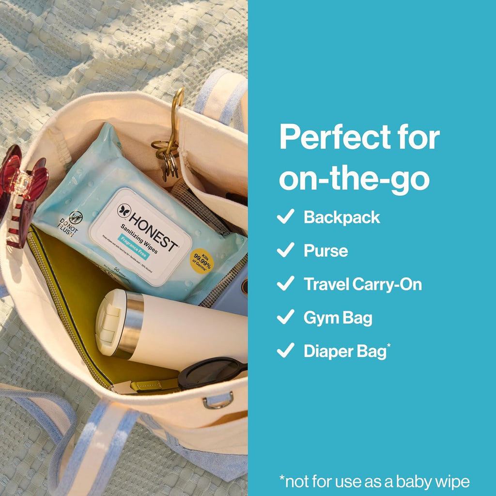The Honest Company Sanitizing Wipes, Fragrance-Free, Antibacterial, 100ct