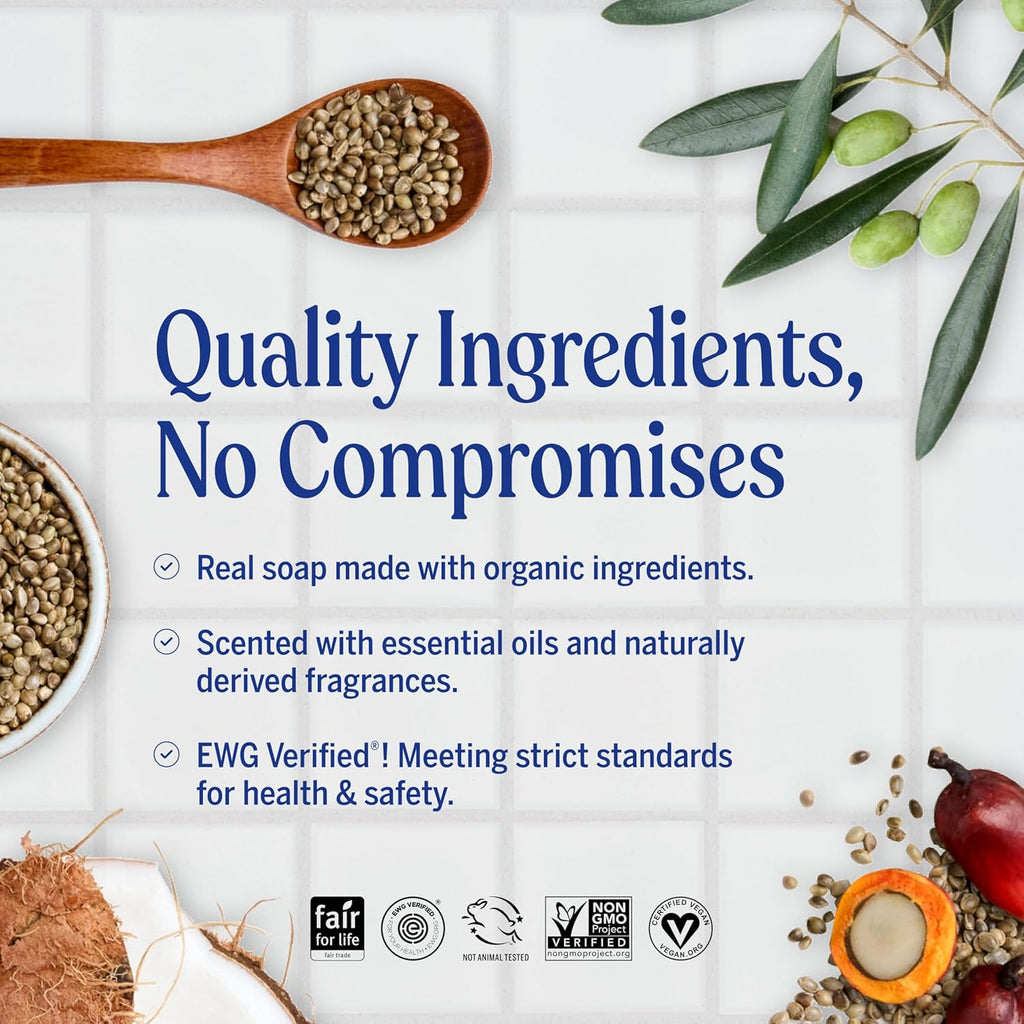 Dr. Bronner's Pure-Castile Liquid Soap, Made with Organic Oils, 18-in-1 Uses: Face, Body, Hair, Laundry, Pets and Dishes, Concentrated, Vegan, Non-GMO, Lavender, 32 Oz