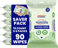 Germisept Advanced 75% Alcohol Hand Sanitizer Pocket Friendly Wipes (15 Count x 6 Pack = 120 Wipes) Bulk Buy