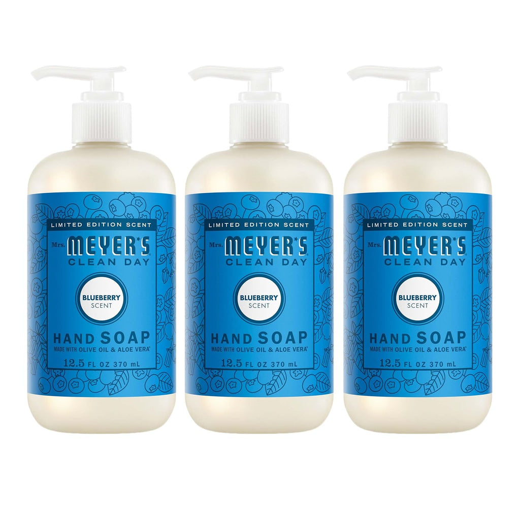 MRS. MEYER'S CLEAN DAY Liquid Hand Soap, Blueberry, 12.5 fl oz, 3 Pack