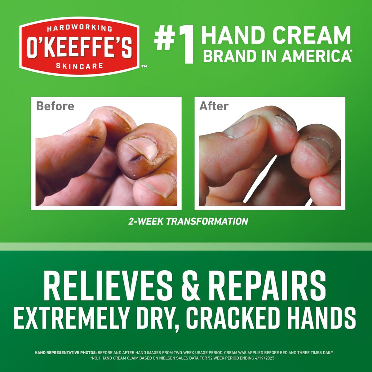 O'Keeffe's Working Hands Hand Cream for Extreme Dryness - 6.8 oz Value Size Jar (2 Pack) - Repairing Skincare for Cracked, Dry Hands
