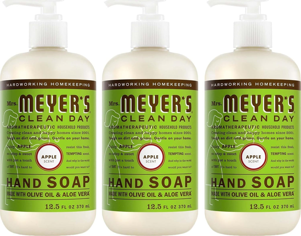 MRS. MEYER'S CLEAN DAY Liquid Hand Soap, Apple, 12.5 fl oz, 3 Pack