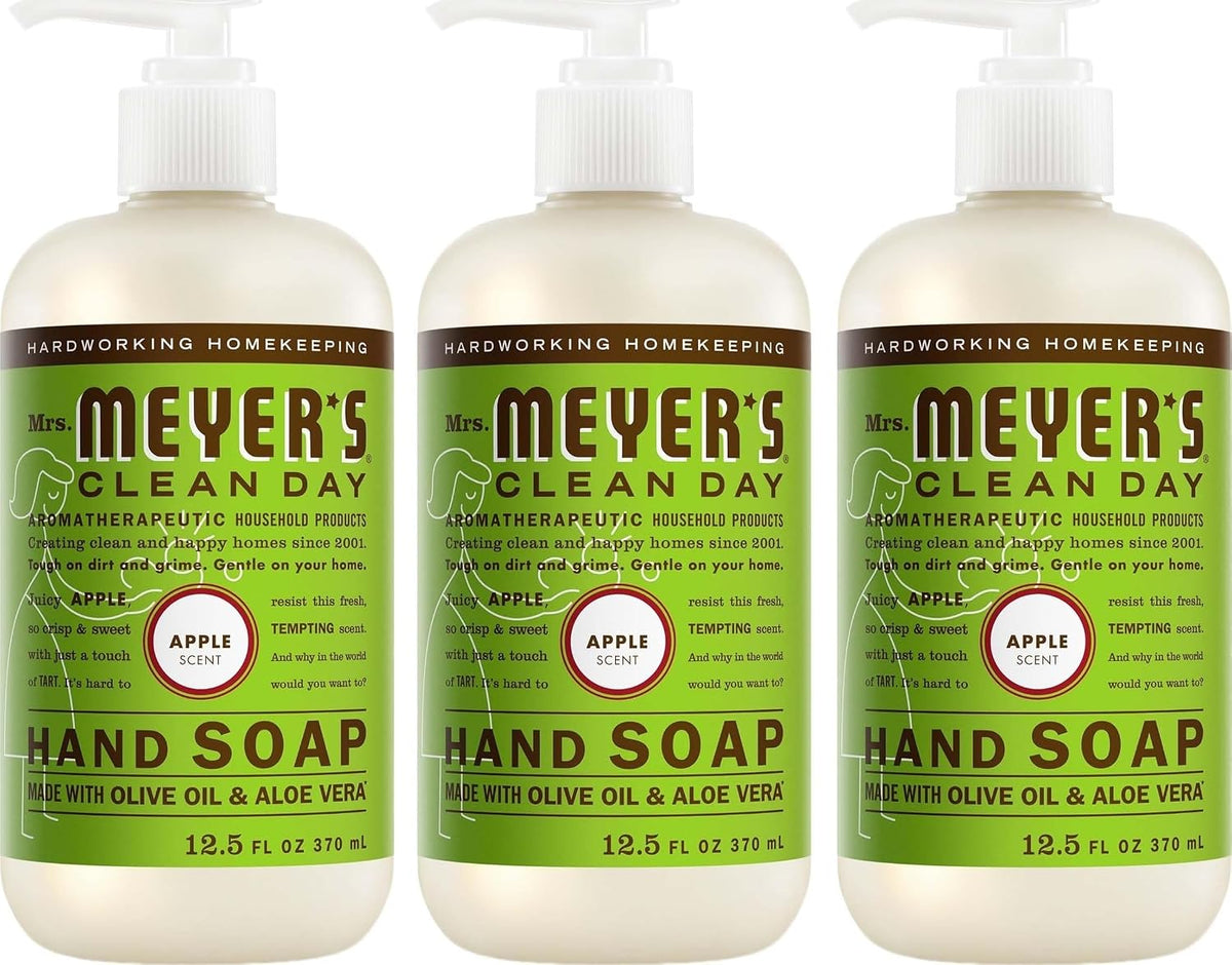 MRS. MEYER'S CLEAN DAY Liquid Hand Soap, Apple, 12.5 fl oz, 3 Pack
