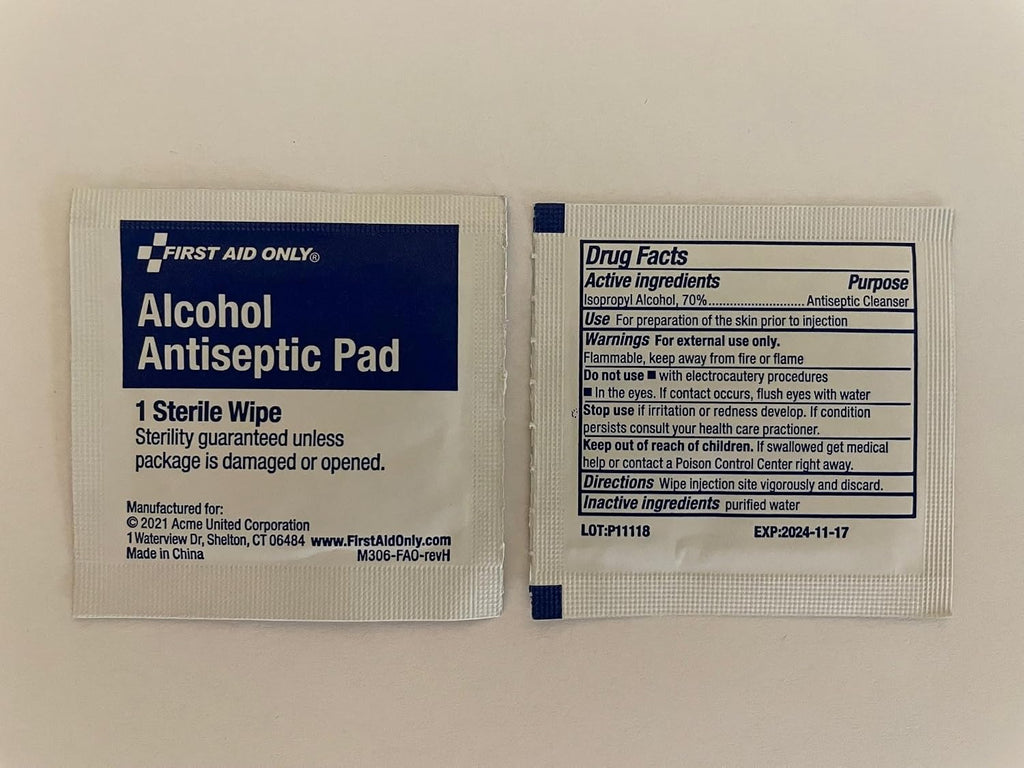 First Aid Only 12-110 Alcohol Wipes, Individually Wrapped, 100 Per Box