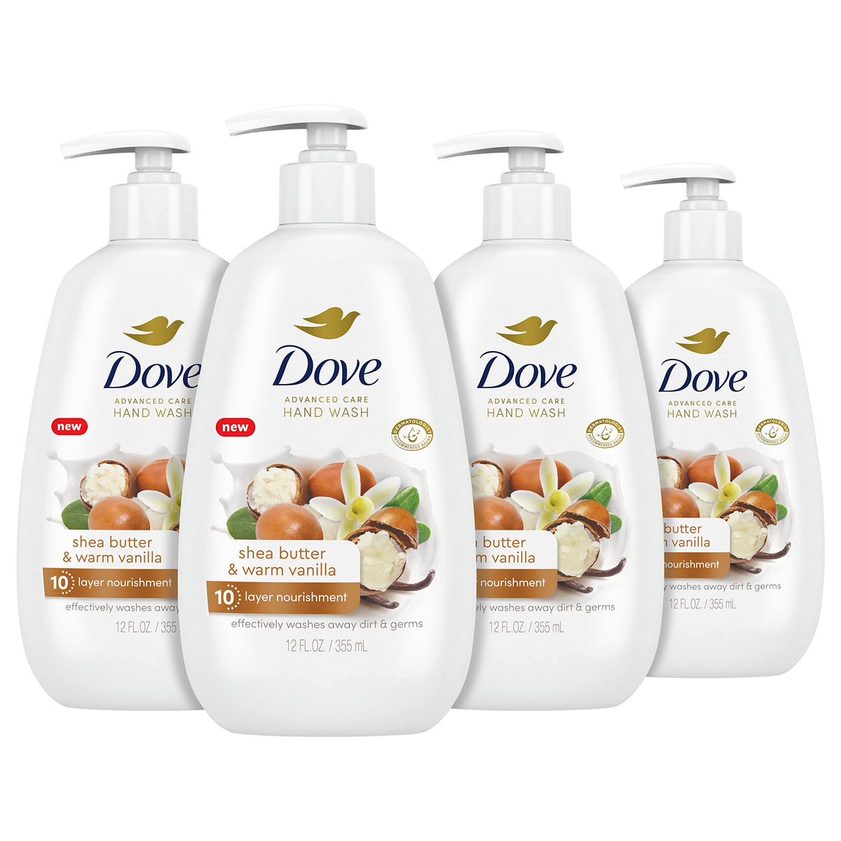 Dove Advanced Care Hand Wash Deep Moisture for Soft, Smooth 4 Count 12 oz