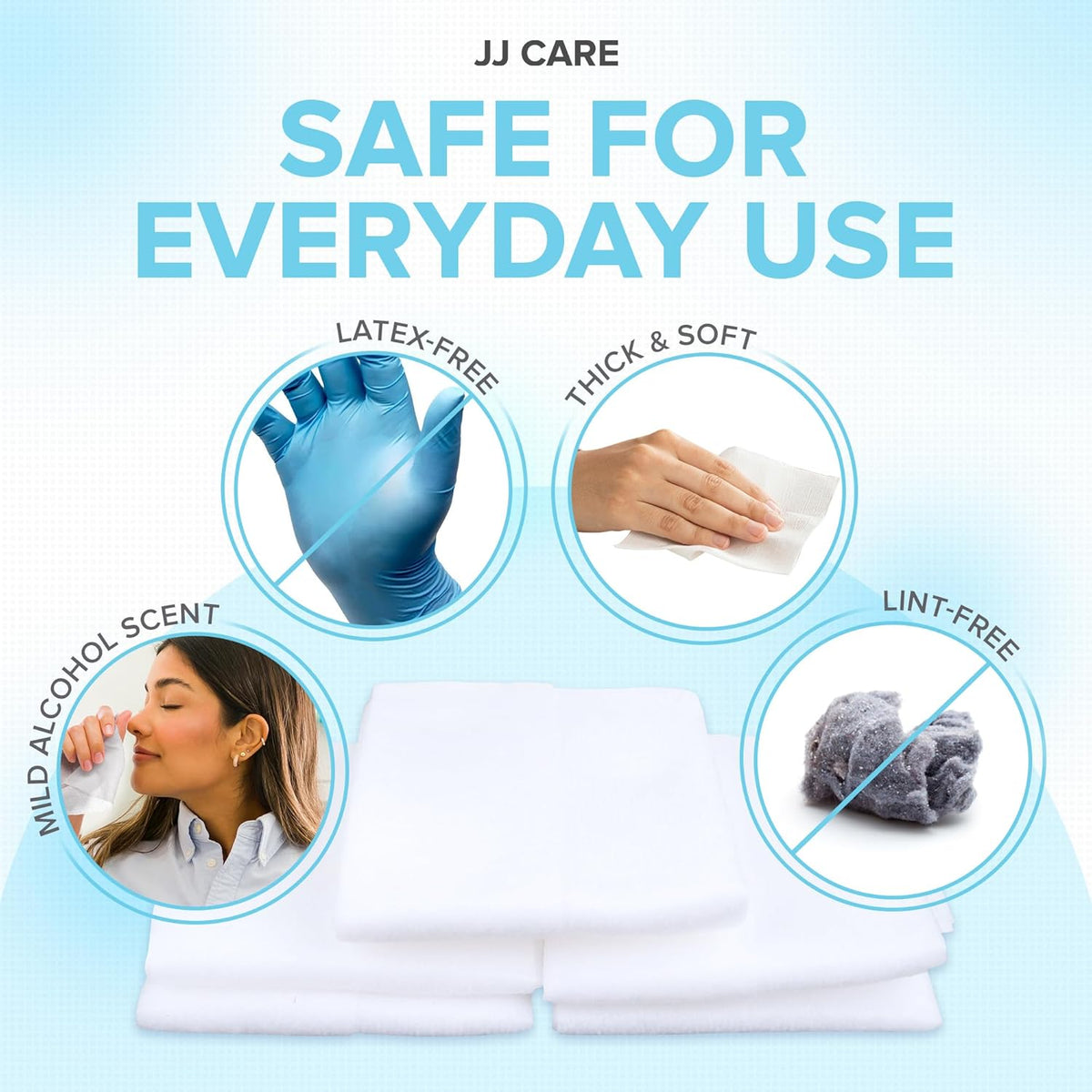 Large Alcohol Prep Pads, 4" x 6" – Pack of 60, Individually Wrapped Sterile 2-Ply Pads with 70% Isopropyl Alcohol, Single-Use Skin Prep Wipes for First Aid Kits, Home & Travel