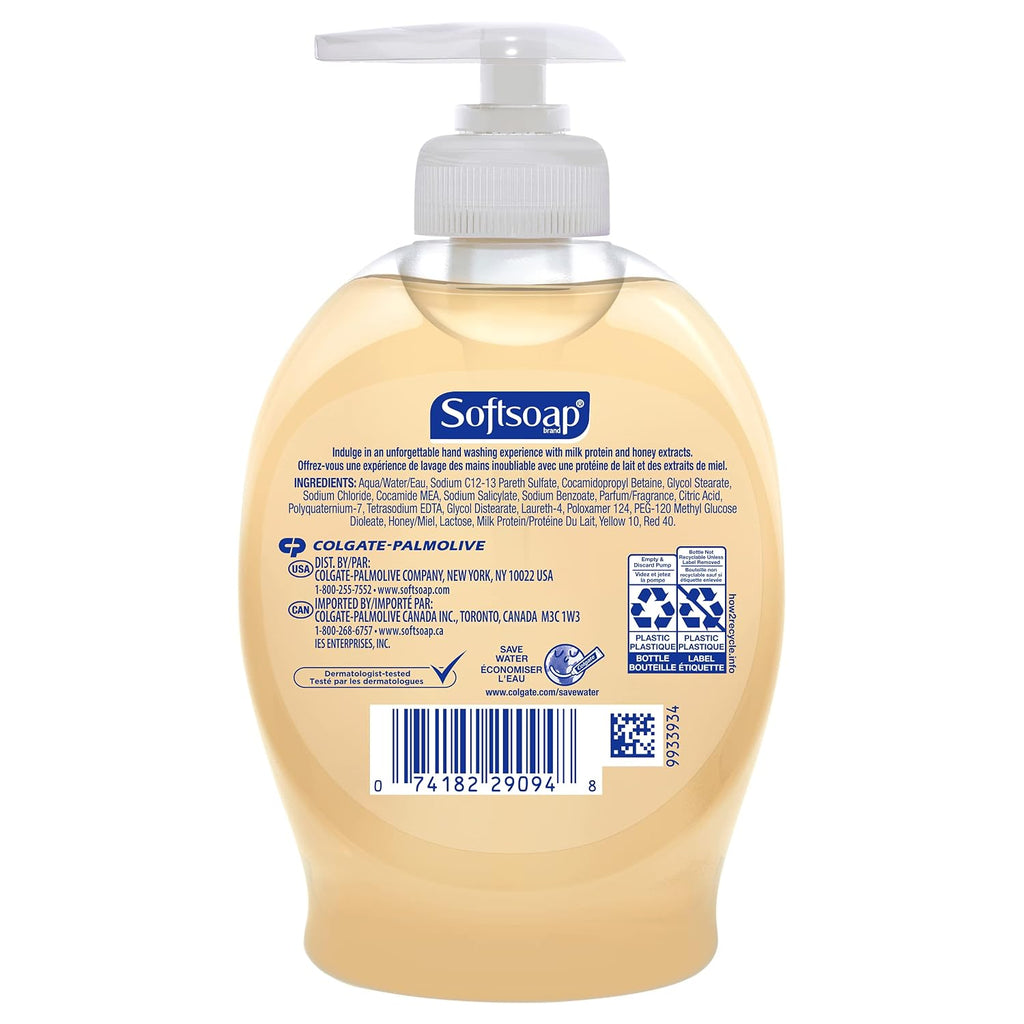 Softsoap Moisturizing Liquid Hand Soap, Milk and Honey, 7.5 Fluid Ounce, Pack of 6 (Package may vary)
