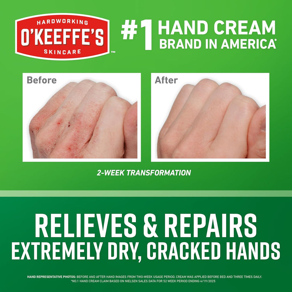 OKeeffes Working Hands Hand Cream for Extreme Dryness, 7 oz Tube, 2-Pack