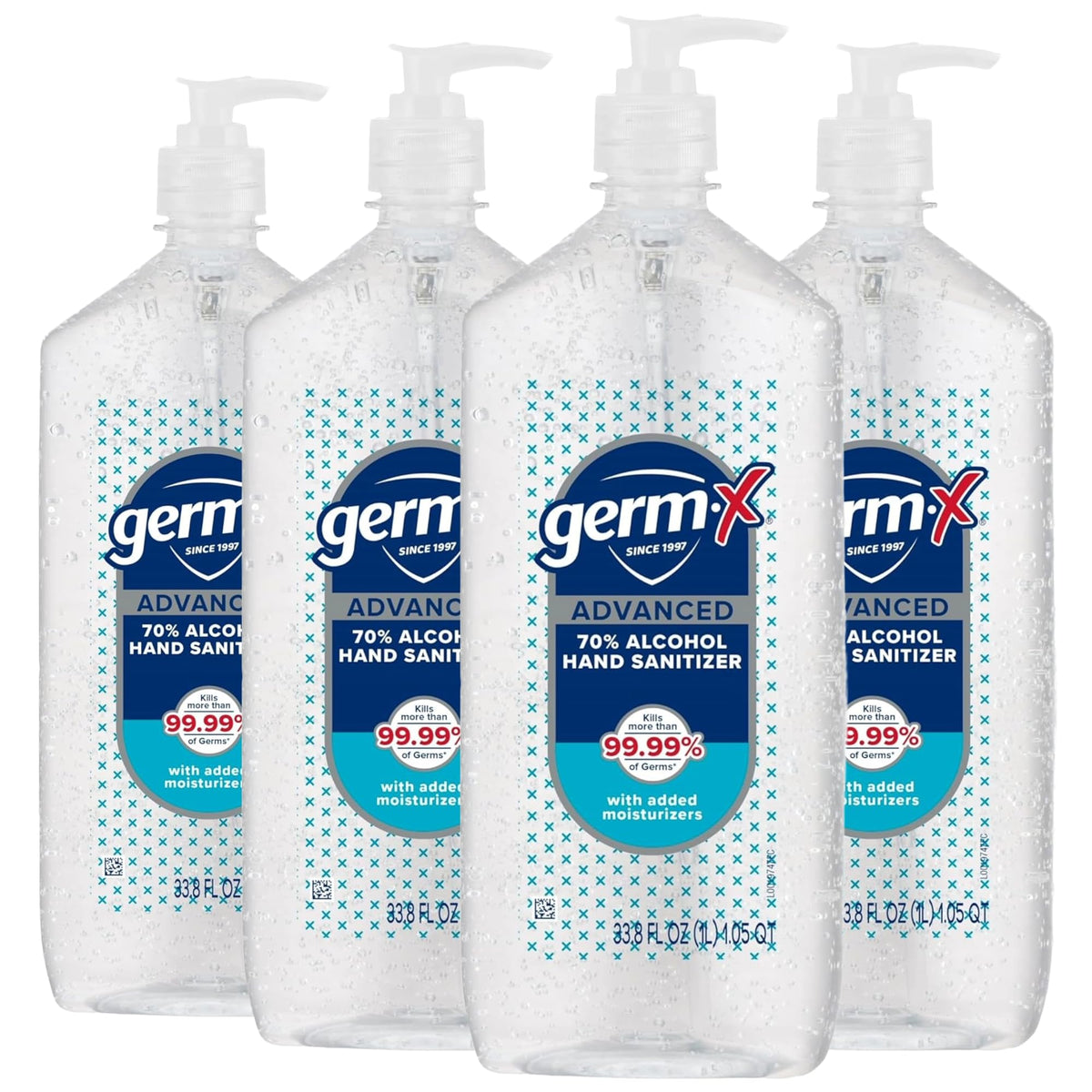 Germ-X Advanced Single-Use Hand Sanitizer Wipes, 20 Soft Wipes (Pack of 10), Fast-Drying & No Rinse Plant-Based Alcohol, Moisturizing Hand Sanitizer with 70% Alcohol