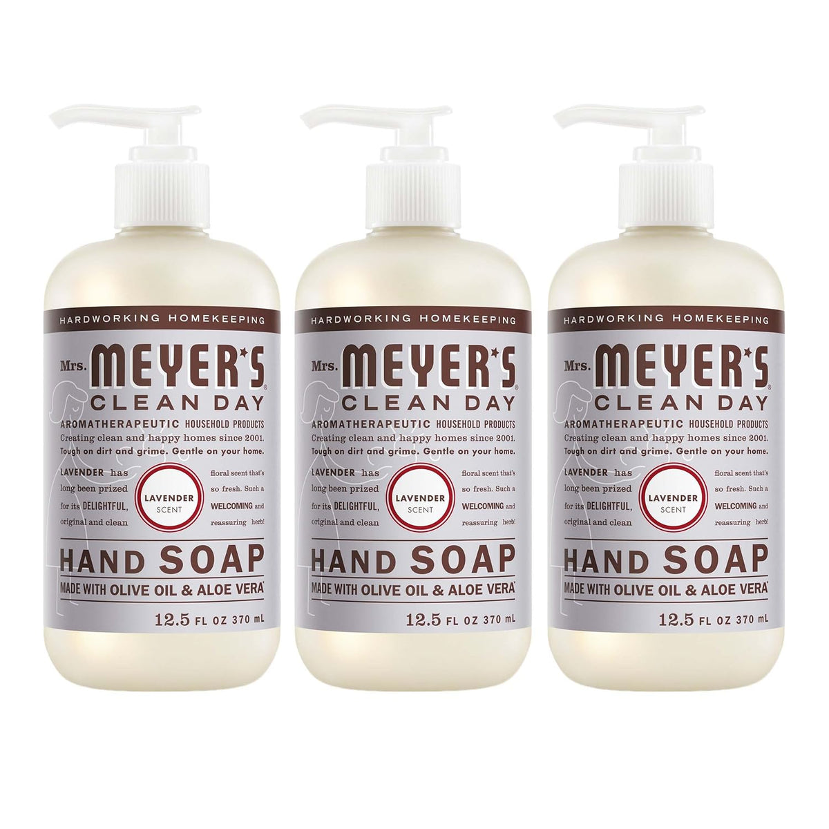 MRS. MEYER'S CLEAN DAY Liquid Hand Soap, Lavender, 12.5 fl oz, 3 Pack